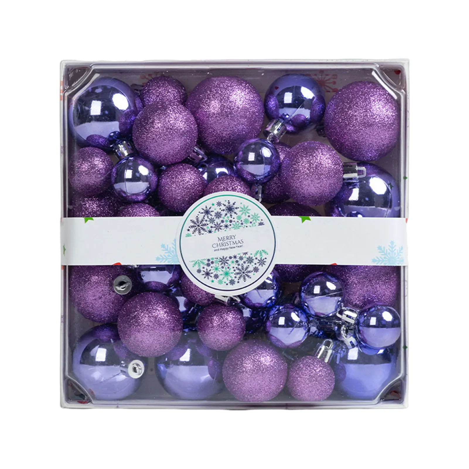 thumbnail image 1 of Juego de 44 bolas de Navidad colgantes para árbol de Navidad, decoración navideña para el hogar, regalo de Año Nuevo, 3/4/5 cm, 1 of 5