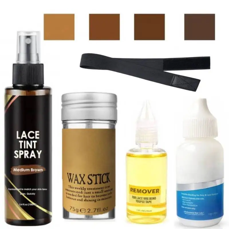 Wig Glue Waterproof Extra Hold Glue Remover Lace Melting Spray Wax Stick Hair Lace Tint Spray Tint Mousse for Wig