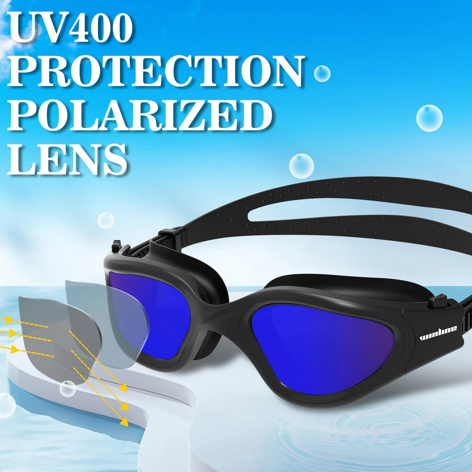 Win.Max Polarized Swimming Goggles Swim Pool Goggles Anti Fog Anti UV No Leakage Clear Vision for Men Women Adults Teenagers