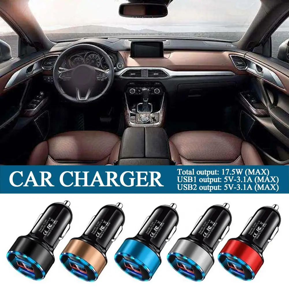 

5V 3.1A Car Charger Dual USB QC Adapter Cigarette Lighter LED Voltmeter For All Types Of Mobile Cell Phones Quick Car Charg Z2O8