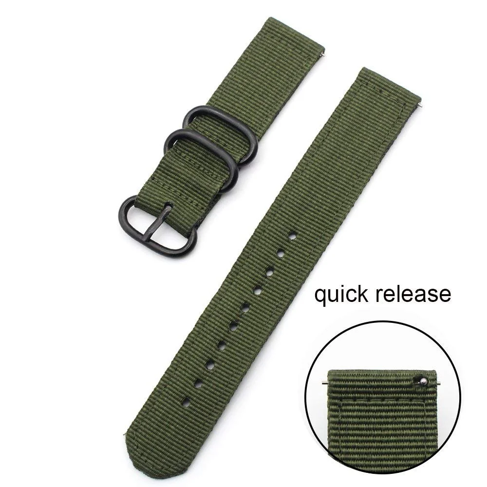 Durable Waterproof Nylon Military Watch Band - One-Piece Strap