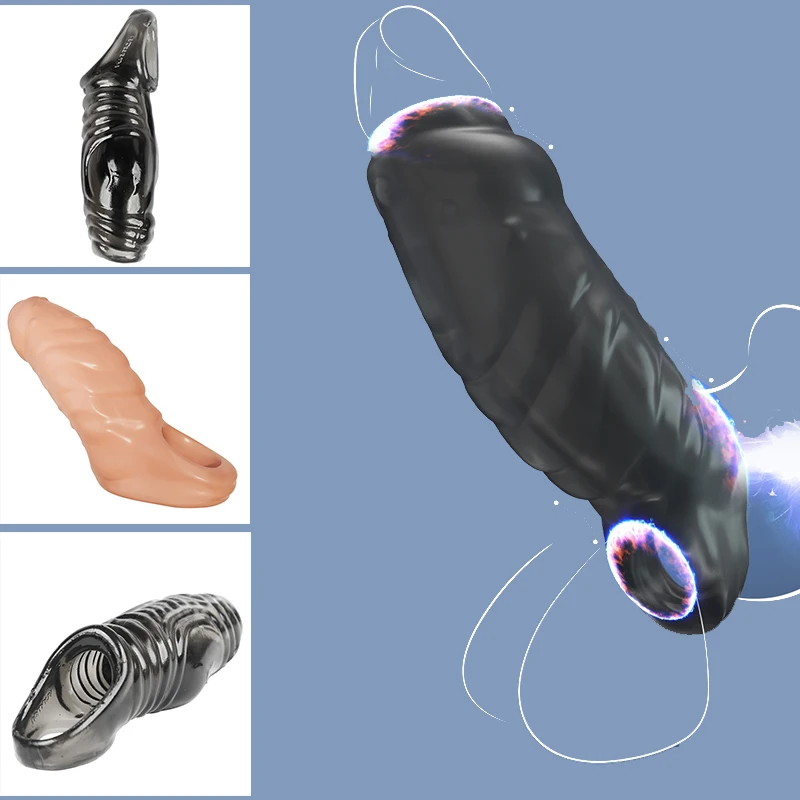 Penis Extender Sleeve Men's Foreskin Cock Ring Penis Enlarger Trainer Delay Ejaculation for Penis Sleeve