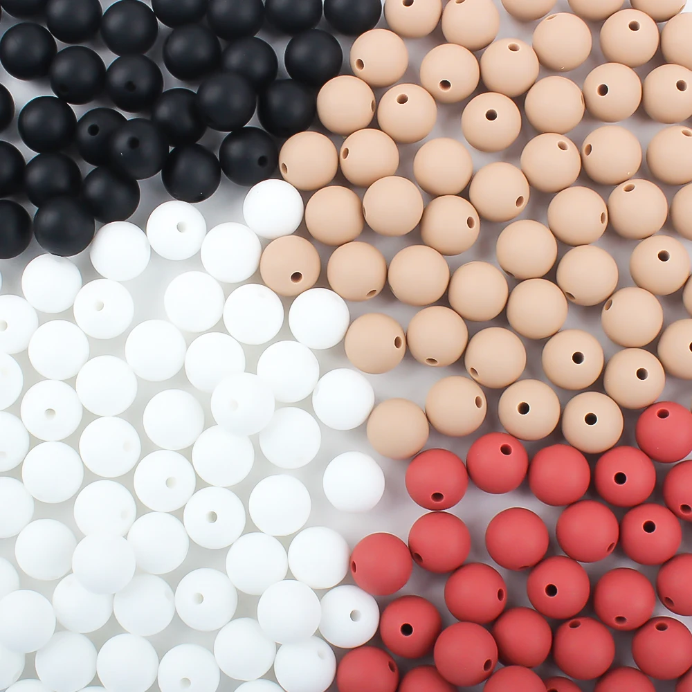 Silicone Beads 20/50/100pcs 12MM Round Loose Focal Beads For Jewelry Making DIY Necklace Beaded Pen Keychain Accessories