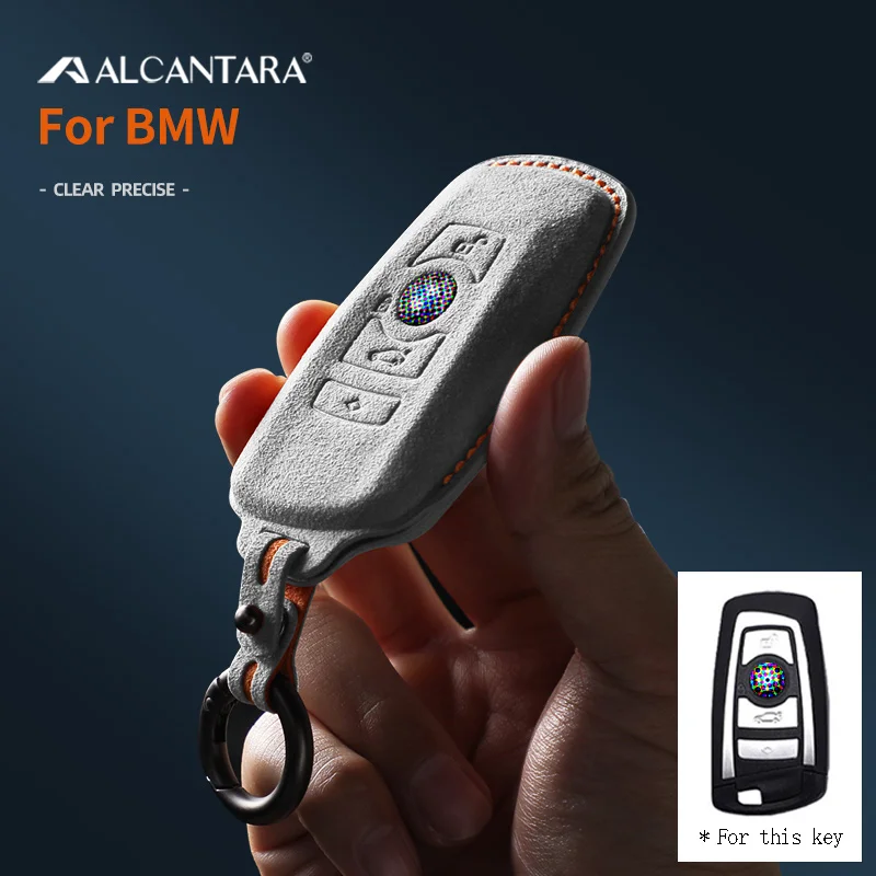 

Alcantara Car Smart Suede Key Fob Case Cover For BMW 3 4 5 Series 320i 530i 550i F20 F21 F30 F31 F25 F01 F02 Accessries