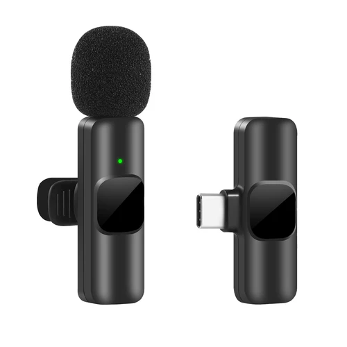 새로운 무선 Lavalier 마이크 휴대용 오디오 비디오 녹화 미니 마이크 아이폰 안드로이드 라이브 방송 게임 전화 마이크 2