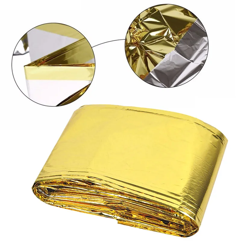 Emergency Blanket Outdoor Survival Blanket Waterproof Foil Thermal Space Lifesaving 160*210cm