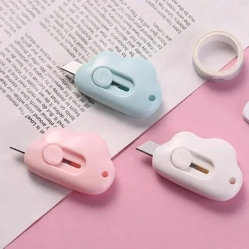 1 Pc Mini Cloud Kawaii Utility Knife Portable Unpack Express Paper Cutter Student School Office Stationery Cutting Supplies