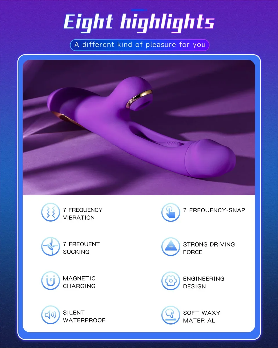 Flapping Dildo Vibrator for Women Clitoris Clit Sucker Stimulation Powerful G Spot Sex Toy Woman Female Rabbit Sucking for Adult