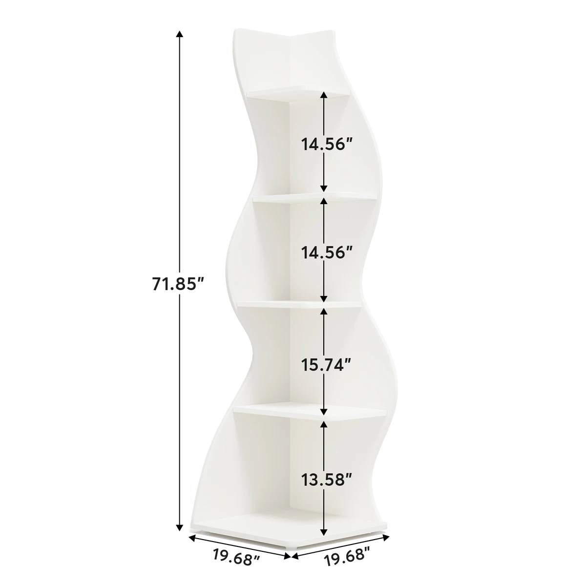 Tribesigns Modern 5-Tier Wall Corner Bookshelf, Stylish Corner Small Bookcase Storage Rack Plant Stand with Unique — view 6