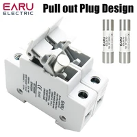 Un ensemble de porte-fusibles DC 1P 2P solaires 10*38mm PV 1000V 6A 15A 32A, base pour système photovoltaïque solaire, protection contre les courts-circuits gpV 4