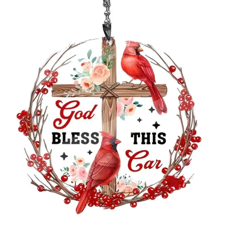 

God Bless This Car Ornament Rear View Mirror Car Pendant Charm Bless This Car Interesting Acrylic Ornament Keepsake Gifts