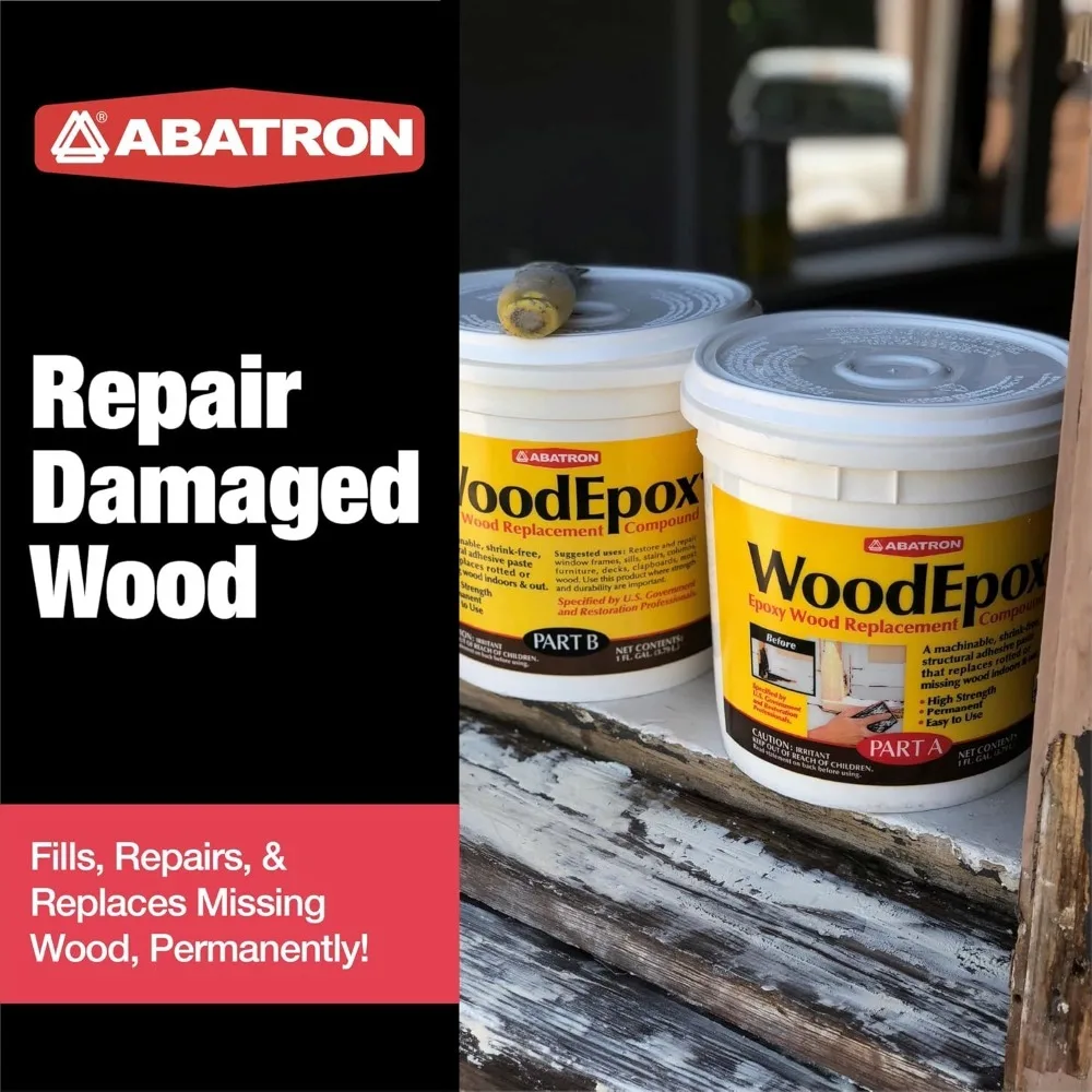 2 Quart 2-Part Structural Epoxy Adhesive Filler Wood Filler Putty REPAIR DAMAGED WOOD EASY TO USE NO SHRINKING OR CRACKING