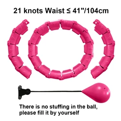 Adjustable Fitness Massage Hoop for Abdominal and Waist Training (Pink 21 knots)