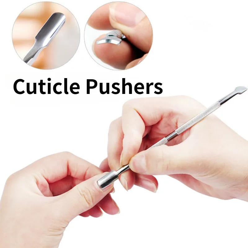Nail and Manicure Care Tools Double-Headed Dead Skin Cuticle Push Stainless Steel Leather Forked Removing Tools Manicure manicure tools nail art pusher nail manicure tools manicure pedicure tools cuticle pusher dead skin remover