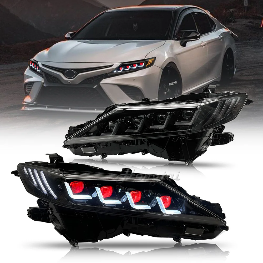 Pair-Full-LED-Headlights-For-Toyota-Camry-8th-generation-2018-2019-2020 ...
