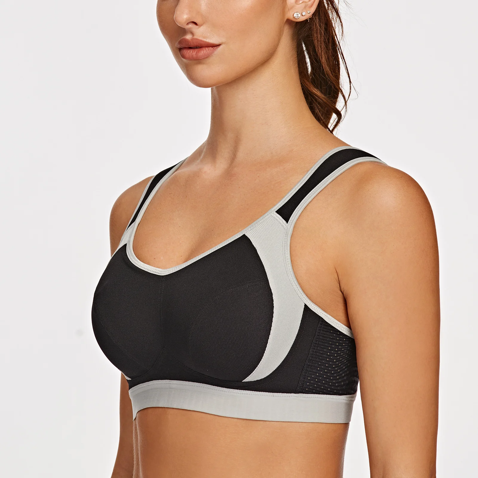 AGONVIN Women's High Impact Support Wirefree Bounce Control Plus Size Workout Sports Bra 4