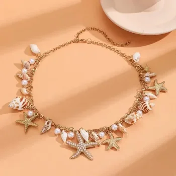 1 Pcs Natural Seashells Beach Jewelry Summer Bohemia Ocean Elements Bracelet Starfish Coral Shell Charm for Women Gifts