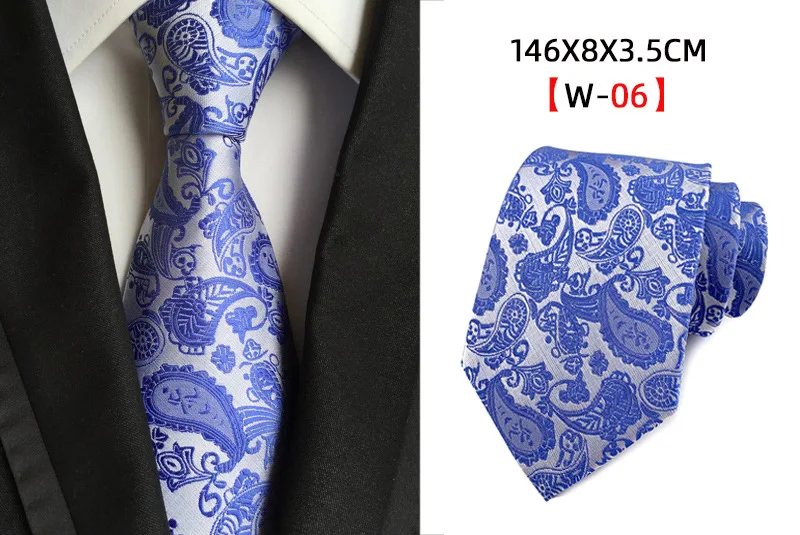 Herren-Krawatte, 8 cm, blau, grün, floral, kariert, Business-Krawatte, Herren, klassisch, Alltagskleidung, Jacquard-gewebte Krawatte für Hochzeit, Party, Geschenk – Detail 12