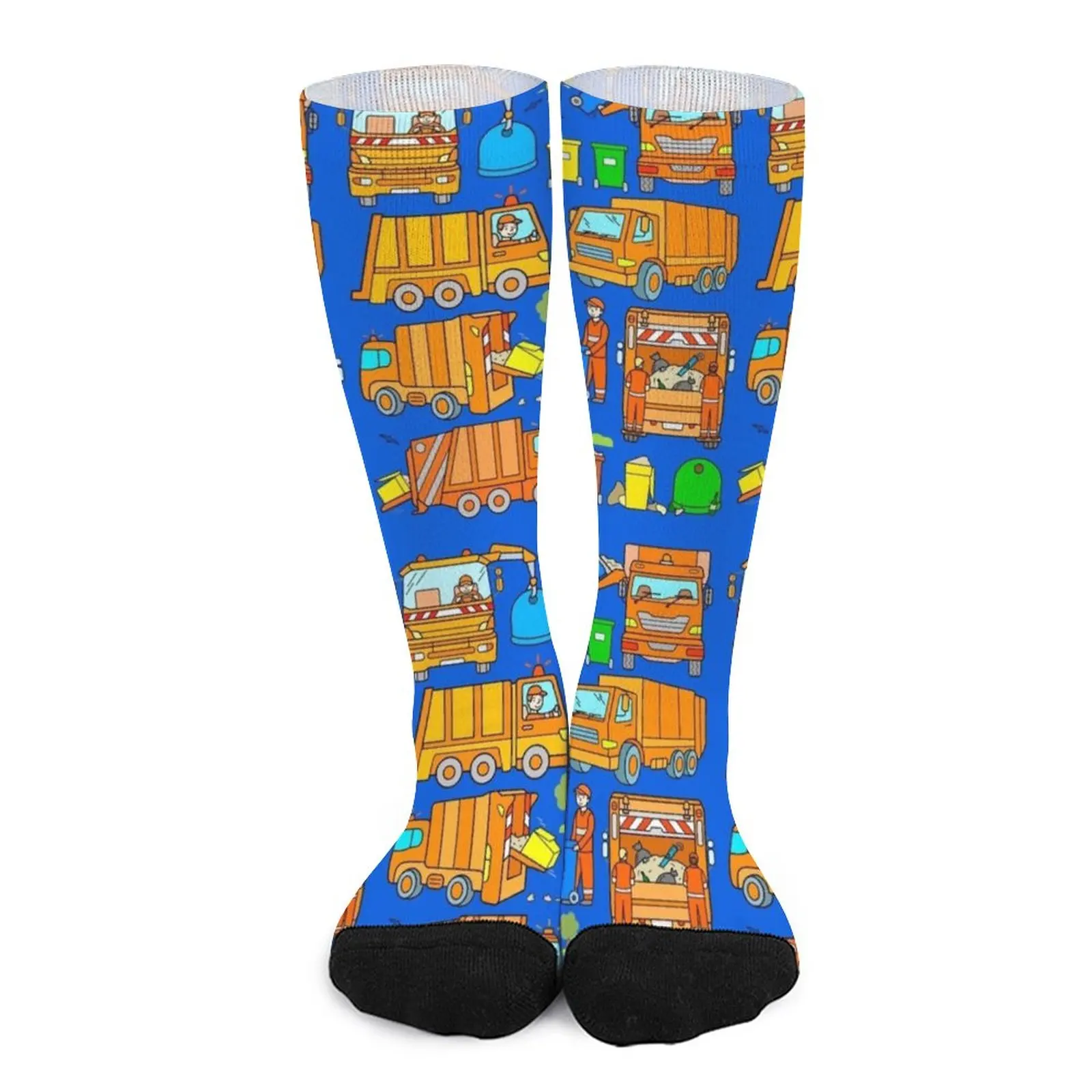 Garbage Truck Design Trashtrucks Rubbish Collection Vehicles Socks funny socks men Men cycling socks black socks