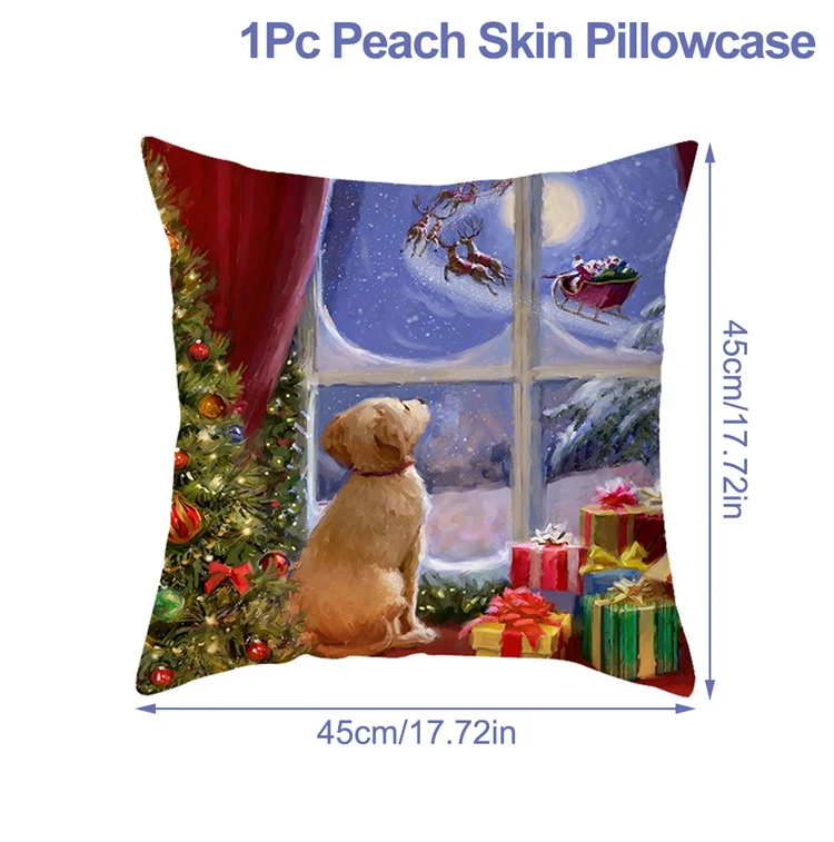Festive Santa Cushion Cover | Decorative Throw Pillow Case | Christmas 2023 Home Decor