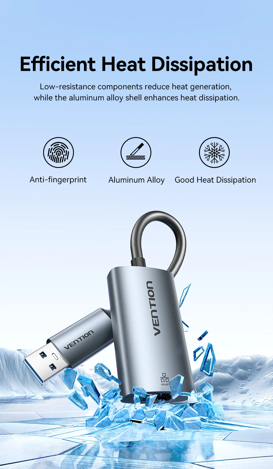 USB Ethernet Adapter 1000/100Mbps USB 3.0 RJ45 Lan for Laptop Macbook Switch iPa