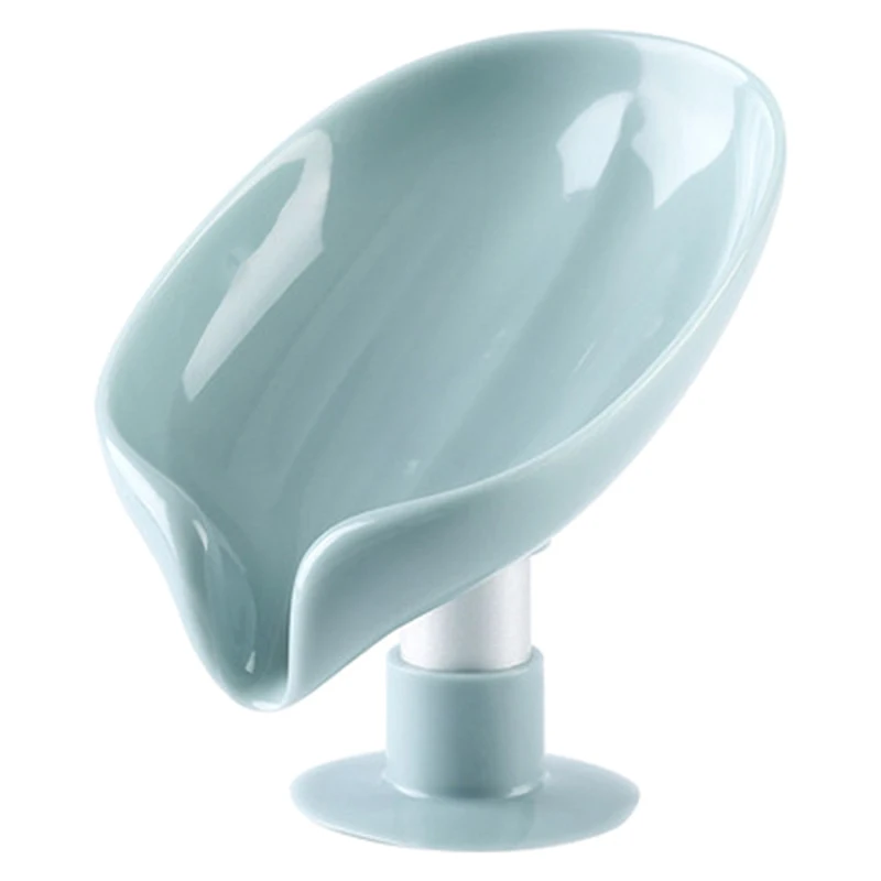 Description Picture 5 of itemLeaf Shape Soap Box Drain Soap Holder Box Bathroom Shower Soap Holder Sponge Storage Plate Tray Bathroom Supplies Bathroom Gadge