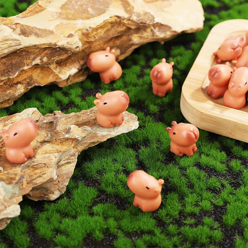 100 Mini Statuette Capibara In Resina – 6 Stili Carini Per Decorazione Fai-Da-Te, Micro Giardini E Terrari