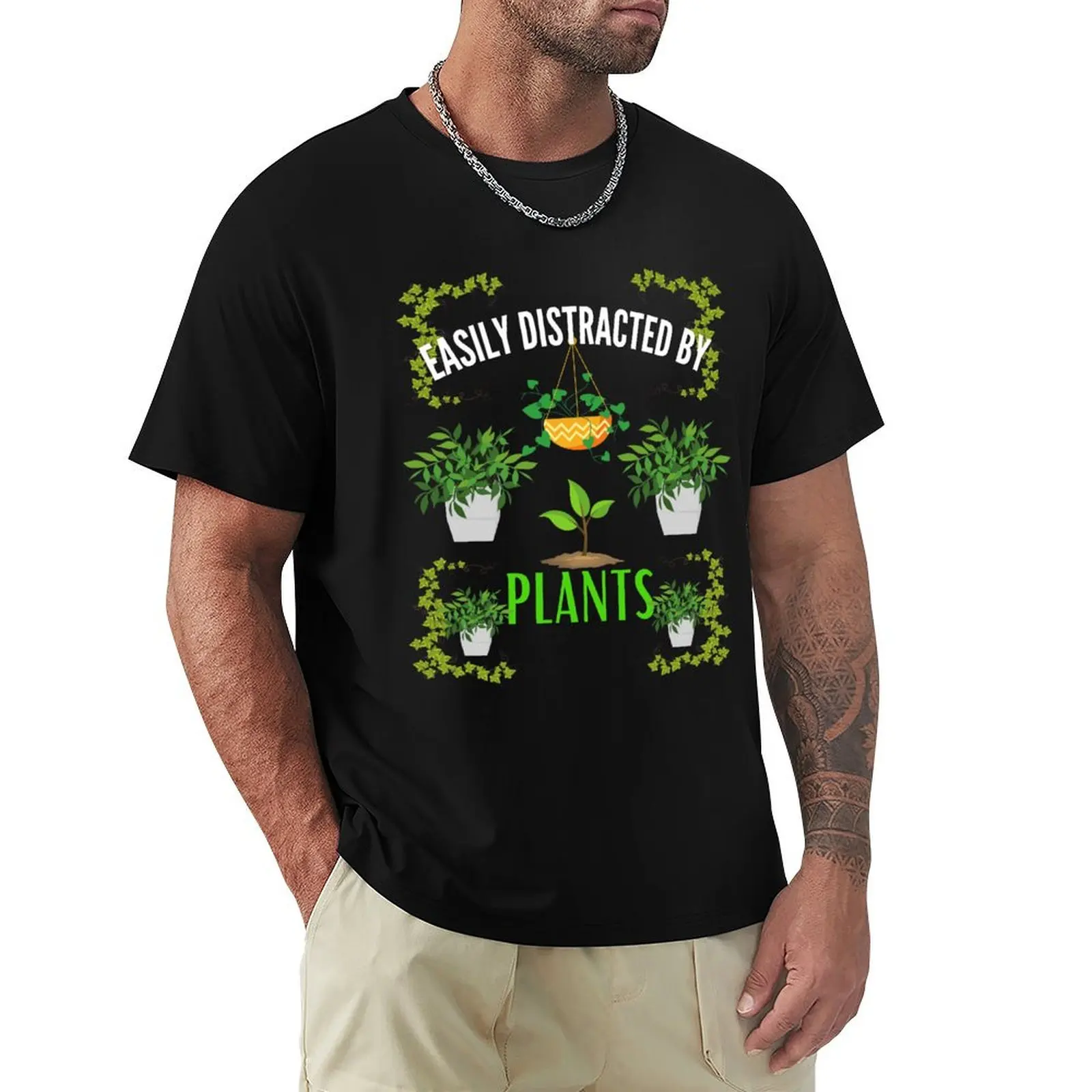 

Easily Distracted By Plants - Cute Plant Lover Gift T-Shirt customizeds sublime blanks funny t shirts for men