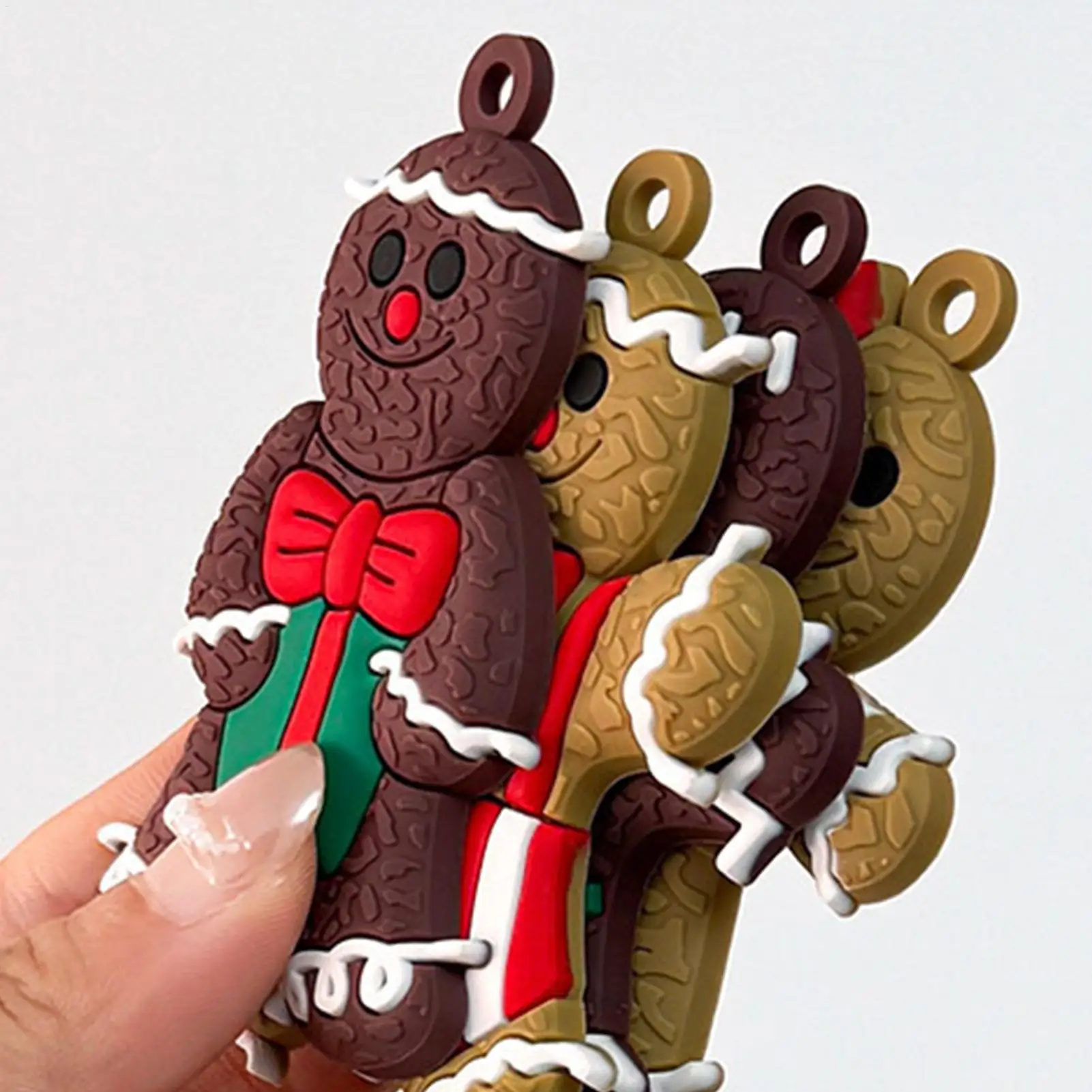 Gingerbread Christmas Ornaments 16 Piece Cookie Hangable Gingerbread Men Ornaments With Rope For Family Farmers Home Holiday