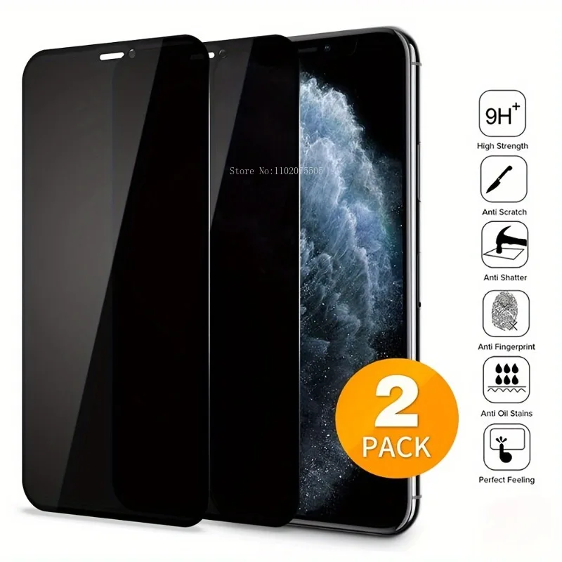 

2Pcs Privacy Screen Protector For Phone 11 12 13 14 Pro Max 7 8 Plus XS Max XR Tempered Glass For IPhone 15 Pro Max Glass