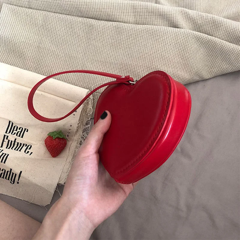 Women Wallet PU Leather Heart Bag Coin Purses For Women Girls