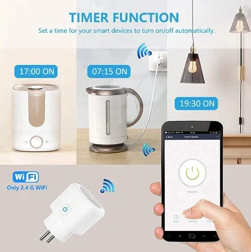 WIFI/Zigbee Smart Plug EU Socket with Power Monitoring & Voice Control