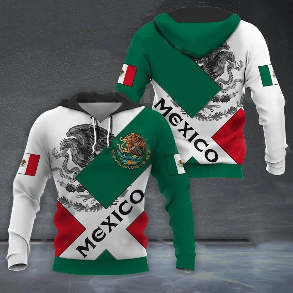 

Men's Hoodie Mexico Flag Print Unisex Clothing Oversized Hoodie For Men Fall Long Sleeve Pullover Casual Sweatshirt