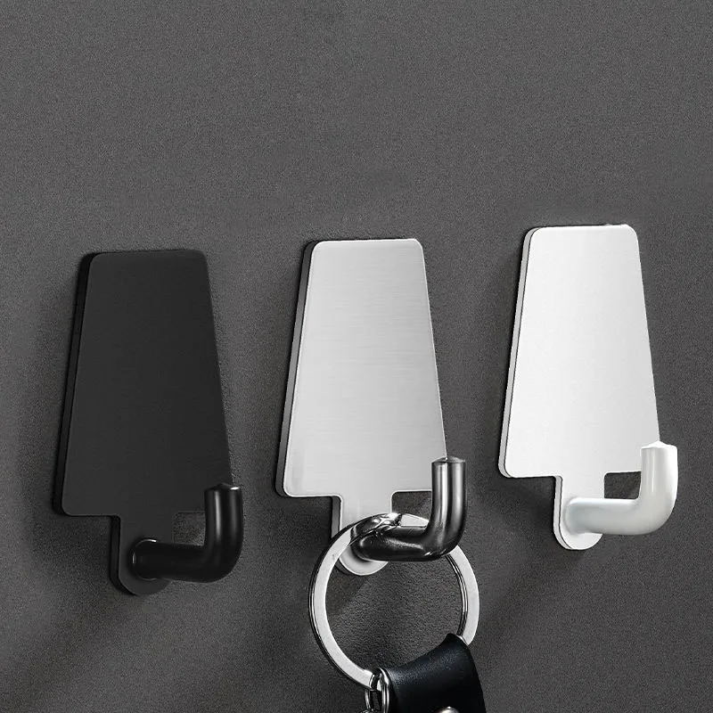 

Stainless Steel Hook Self Adhesive Wall Hook Key Holder Clothes Towel Hanger Hanging Hooks Door Hanger For Bathroom Accessories