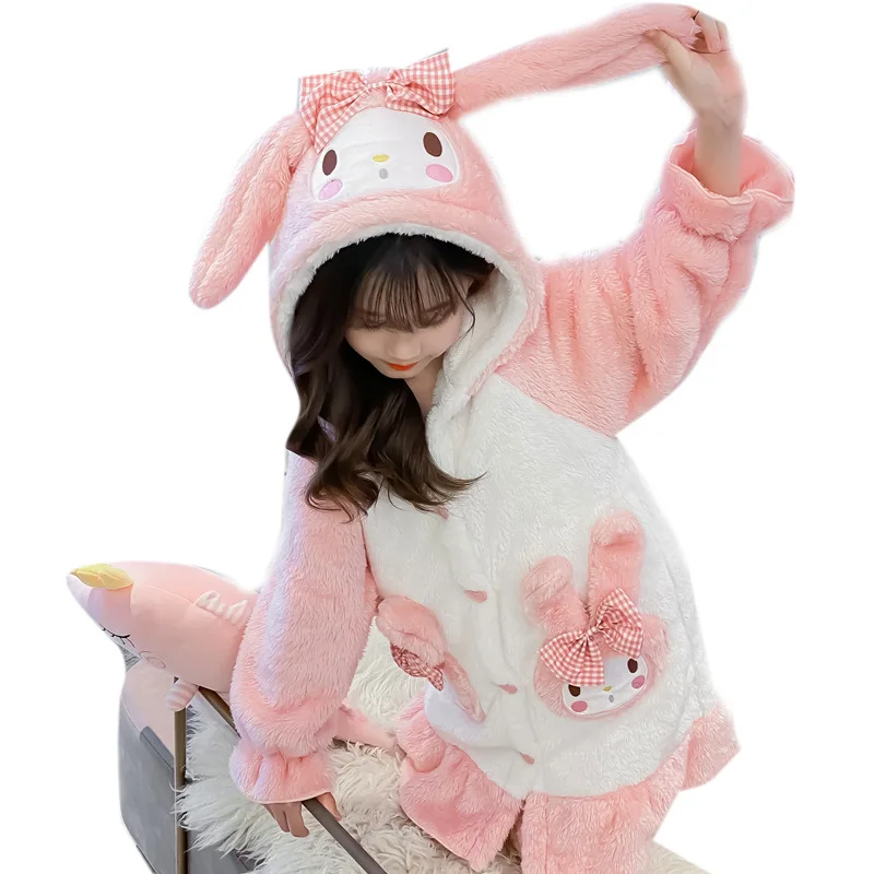 Sanrioes Plush Anime My Melody Children Pajamas Kids Girl Casual Clothing Costume Sleepwear Kawaii Plushie Home Nightwear Gifts - AliExpress