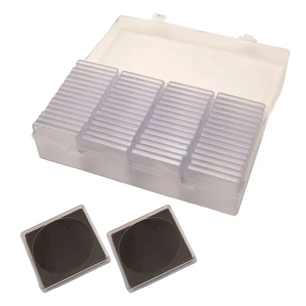 60PCS 컬렉션 주최자 보관 상자 동전 캡슐 케이스 컨테이너 광장 수집 가능한 동전 보호 케이스 동전 주최자