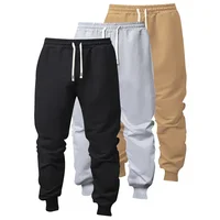 Youth Men's Sporty Loose Fit Trousers Pure Color Sweatpants Casual Pants with Drawstring Bottom from Mainland China