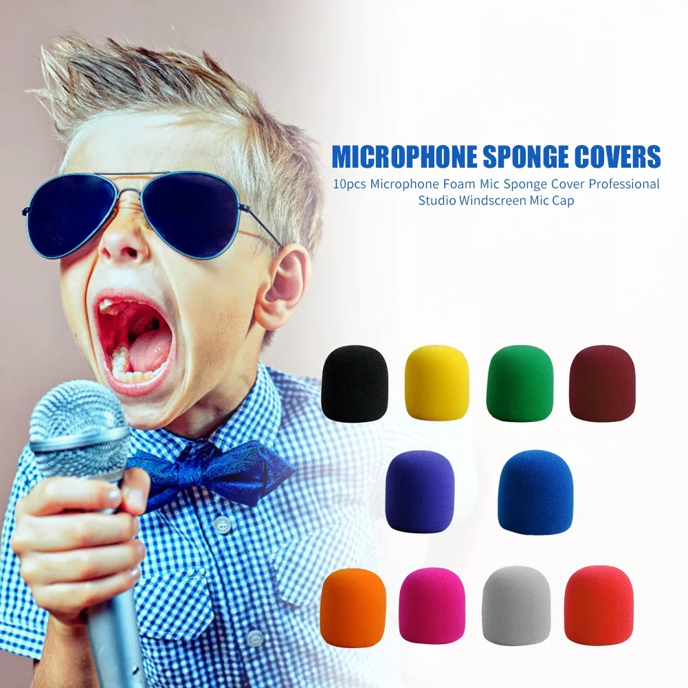 50/30/10PC Mic Foam Microphone Sponge Covers Professional Studio Windscreen Shield Handheld Microphone DJ Windproof Mic Sleeve