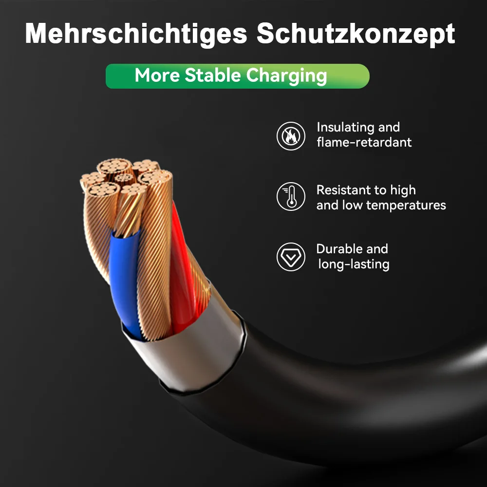 IPENGEN 7KW EV-Ladekabel Typ 2 zu Typ 2 32A 1-Phasig, IEC 62196-2 5M EV-Ladekabel für Elektrofahrzeuge, Plug-and-Play – Detail 7
