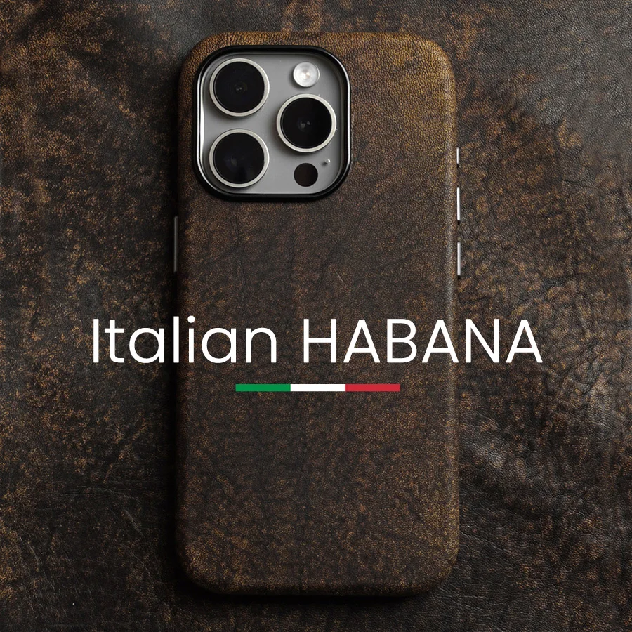 Итальянский чехол HABANA из натуральной кожи для iPhone 15 Pro Max, индивидуальный чехол из воловьей кожи с магнитной застежкой для телефона