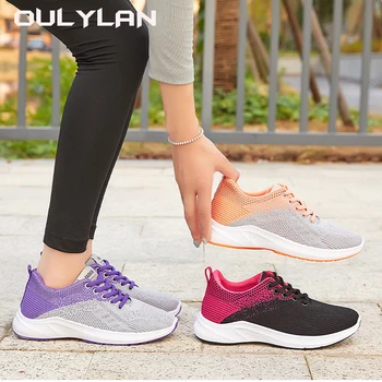 2024 Women Spring Fashion Running Shoes for Casual Breathable Sneakers Lace up Sports Shoes for Female Large Size 36-41 3
