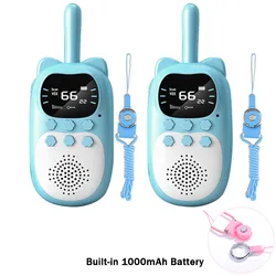 Children's 2PCS Walkie Talkie Set - Fun Spy Gadgets with 3km Range, Ideal Gift (Blue blue With box)