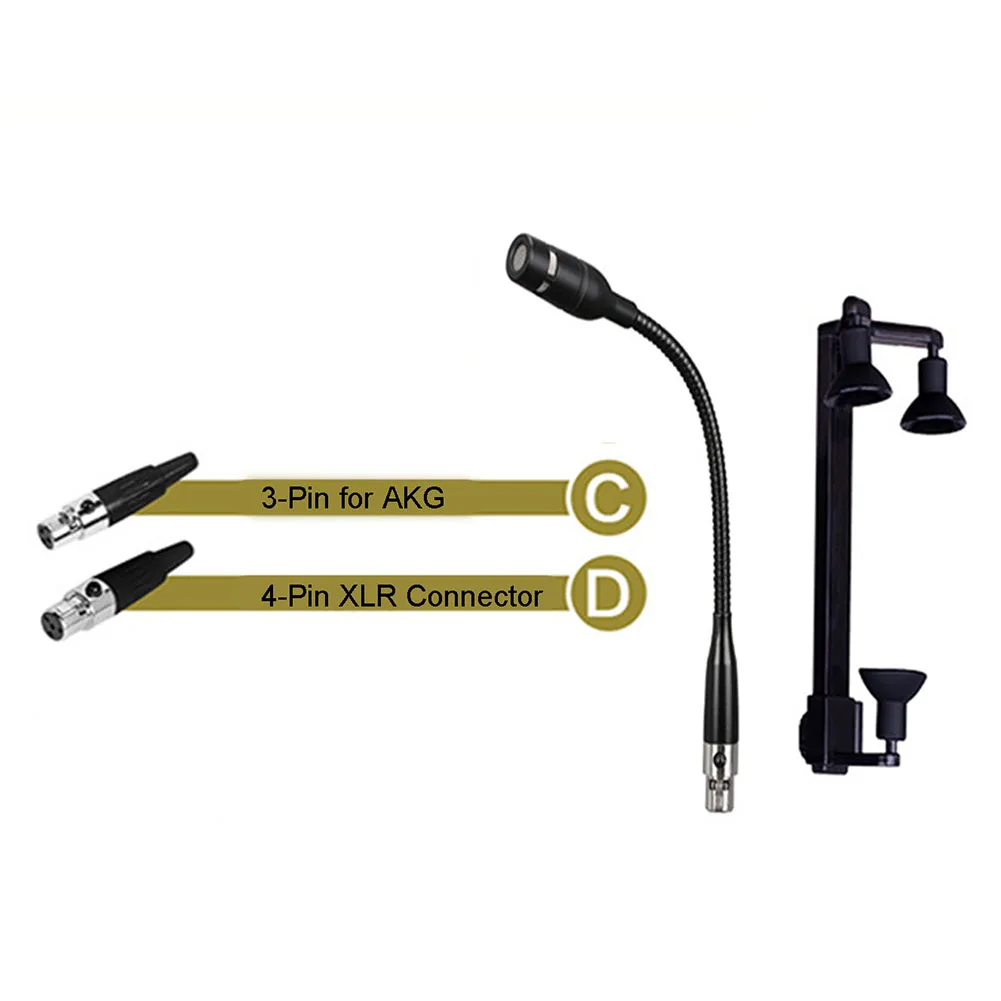 

Violin Fiddle Clip Lavalier Microphone 3pin Violin Microphone Clip Set Instrument Parts For AKG 4pin Audio Wireless System