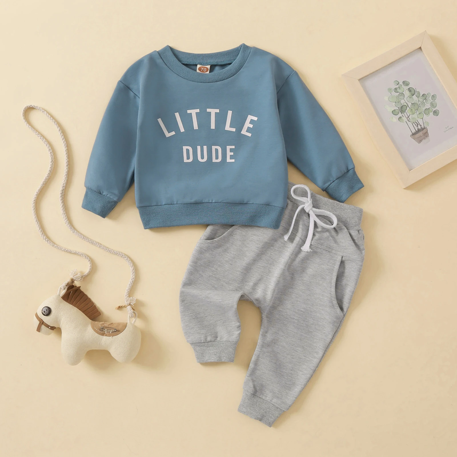 Citgeett Autumn Kid Boys Pants Suit Long Sleeve Letters Print Shirt + Casual Street Long Drawstring Trousers Fall Spring Clothes