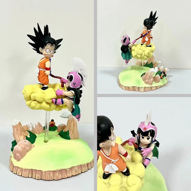 

Фигурка Dragon Ball 9 см, Son Goku Chichi «сальто на облаке» Chibi, статуя из ПВХ, аниме экшн-фигурка, милые украшения, подарок, детская игрушка