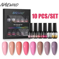 NAILWIND 10PCS Shiny Gel Nail Polish Set Vernis UV Gel Nail Art Design Semi Permanent Soak Off Base Top Coat 1