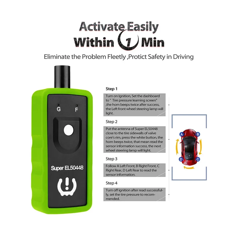 Car Tire Pressure Monitor Sensor Relearn Tool Super EL-50448 TPMS Activation Tool For Ford Buick GMC Chevy Opel Vehicle