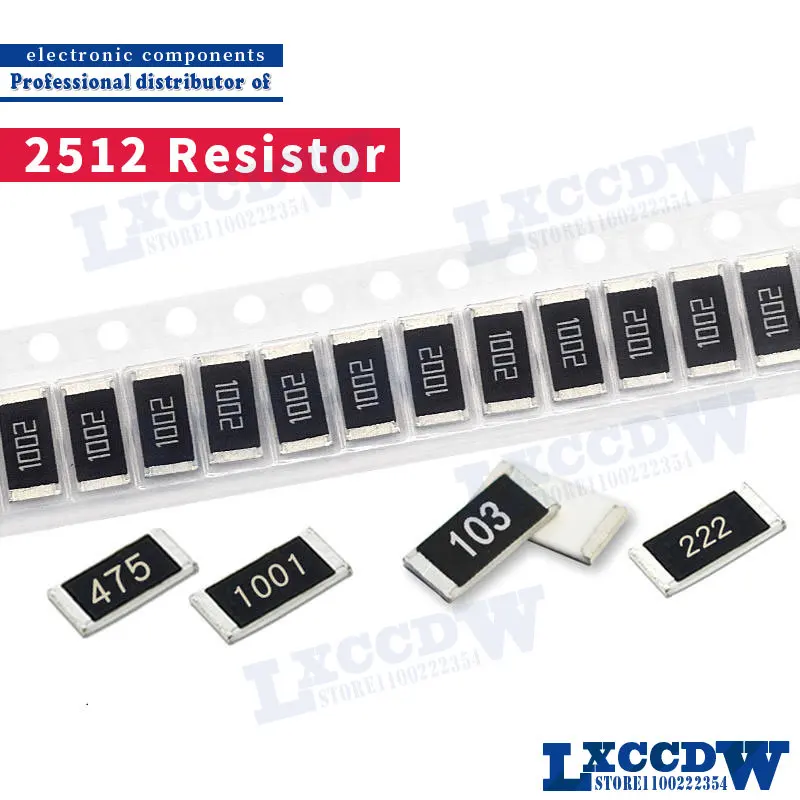 50Pcs 2512 SMD chip fixed resistor 1W 0.1R 0.01R 0.05R 0.001R 0.005R 0