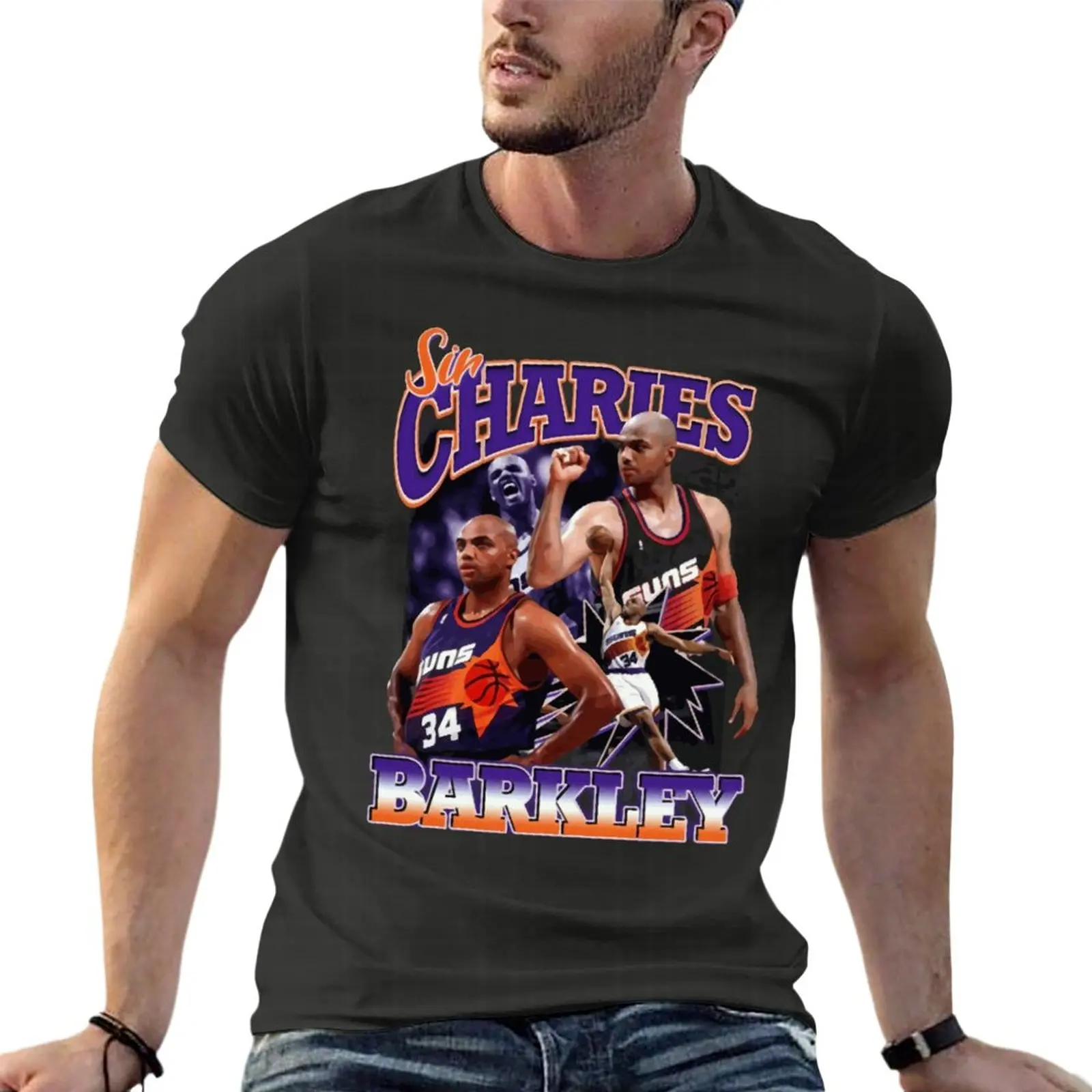 

Sir Charles Barkley Oversize T Shirt Fashion Men Clothing Short Sleeve Streetwear Large Size Top Tee