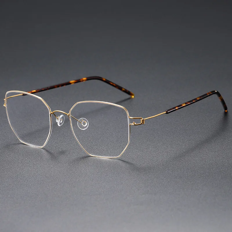 

Pure Titanium Square Optical Glasses Frame Men Vintage Myopia Prescription Eyeglasses Women Denmark Brand Screwless Eyewear